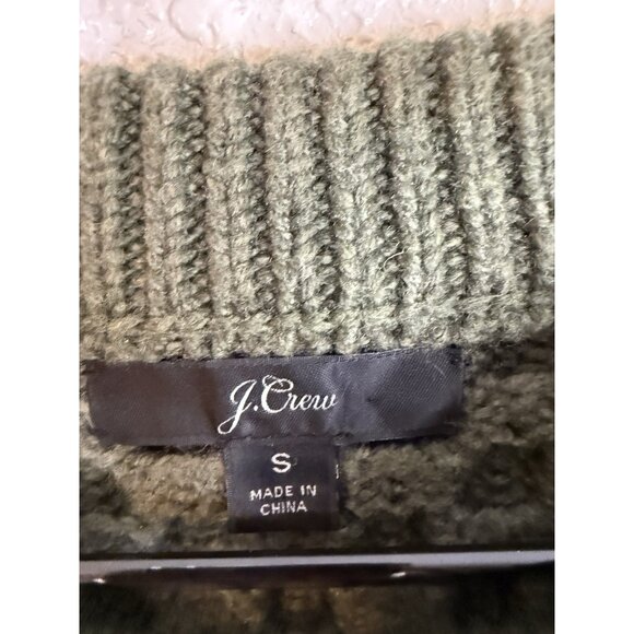 J Crew Cable Knit Bobble Sweater Small Lambswool Blend Chunky Fisherman Cozy - Picture 5 of 9